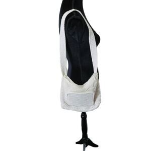 Carlo D'S'anti Knitted White Crochet Cottage Core Cream Purse Bag Beachy Boho